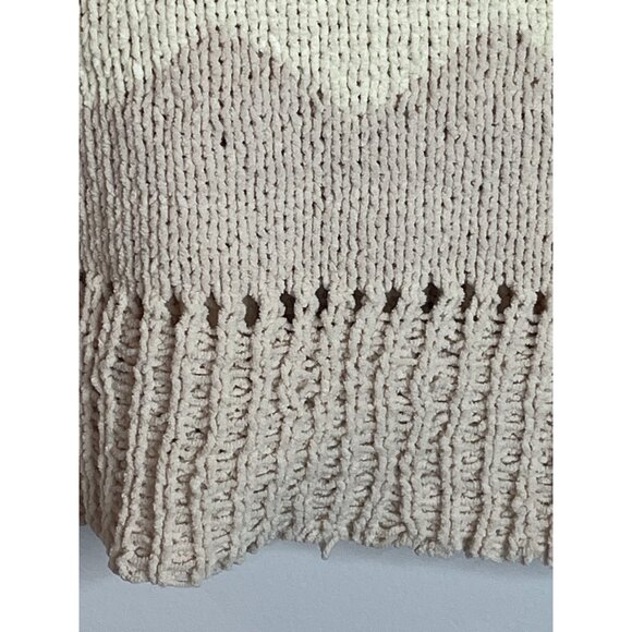 Kendall and Kylie Sweater Womens Medium Knit Top Tan Brown Chevron Winter Fall - Picture 16 of 16